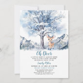 Oh Deer Winter Boy Baby shower Kaart (Voorkant)
