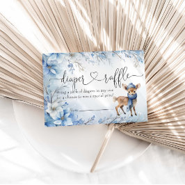 Oh Deer Winter Boy Baby shower Luier Raffle Informatiekaartje