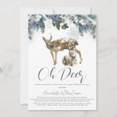 Oh Deer Winter Foliage Baby shower per mail Kaart (Voorkant)