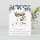 Oh Deer Winter Foliage Baby shower per mail Kaart (Staand voorkant)