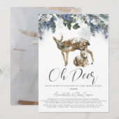 Oh Deer Winter Foliage Baby shower per mail Kaart (Voorkant / Achterkant)