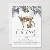 Oh Deer Winter Foliage Baby shower per mail Kaart (Voorkant)