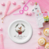 Oh Deer Winter groen Baby shower Papieren Bordje (Feest)