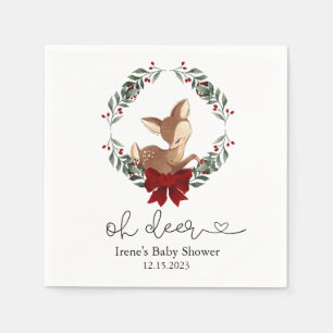 Oh Deer Winter groen Baby shower Servet