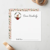 Oh Deer Winter Groen Baby shower Tijdcapsule Notitiekaartje (Voorkant / Achterkant in situ)