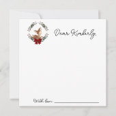 Oh Deer Winter Groen Baby shower Tijdcapsule Notitiekaartje (Voorkant)