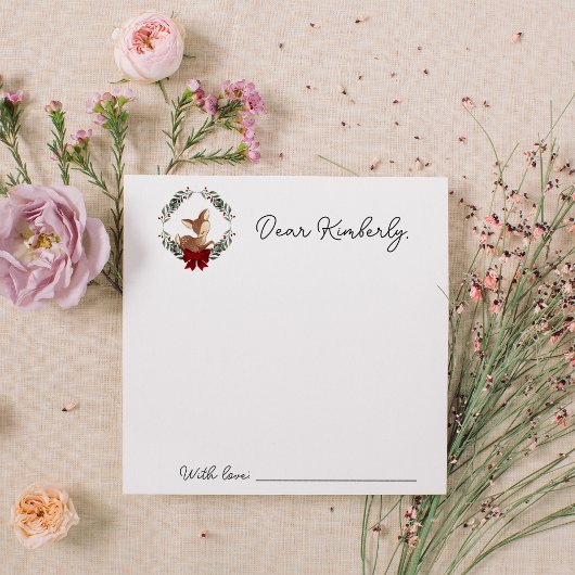 Oh Deer Winter Groen Baby shower Tijdcapsule Notitiekaartje