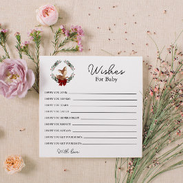 Oh Deer Winter Groene wensen voor Baby Notitiekaartje