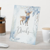 Oh Deer Winter Jongen Baby shower Drinken Reclamebord Met Voetstuk (Insitu)