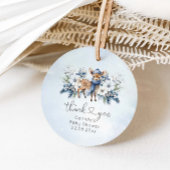 Oh Deer Winter Jongen Blauw Bloemen Baby shower Bedankjes Labels