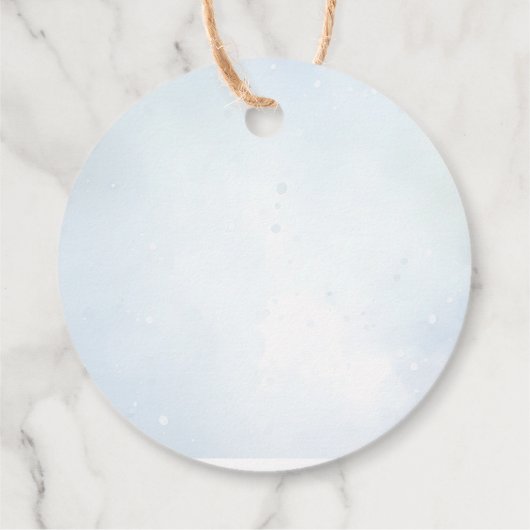 Oh Deer Winter Jongen Blauw Bloemen Baby shower Bedankjes Labels (Achterkant)