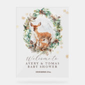 Oh Deer Winter Woodland Baby shower Acryl Bord (Voorkant)