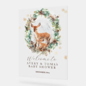 Oh Deer Winter Woodland Baby shower Acryl Bord (Hoek)