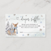 Oh Deer Winter Woodland Baby shower Luier Raffle Informatiekaartje (Voorkant)