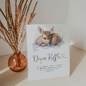 Oh Deer Winter Woodland Baby shower Luier Raffle Reclamebord Met Voetstuk
