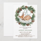 Oh Deer Winter Woodland Baby shower Uitnodiging (Voorkant / Achterkant)