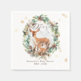 Oh Deer Winter Woodland Snow Baby shower Servet