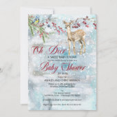 Oh Deer Woodland Animals Baby shower per post Kaart (Voorkant)