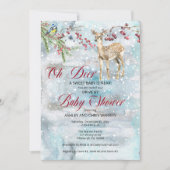 Oh Deer Woodland Animals Rijden per Baby shower Kaart (Voorkant)