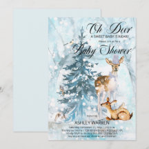 Oh Deer Woodland Animals Winter Boy Baby shower I