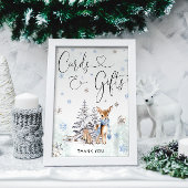 Oh Deer Woodland Animals Winter Kaarten en geschen Poster
