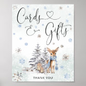 Oh Deer Woodland Animals Winter Kaarten en geschen Poster