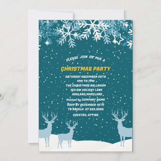 Oh Deer Woodland Animals Winter Kerstfeest Kaart (Voorkant)