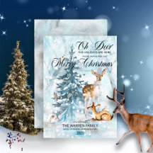 Oh Deer Woodland Animals Winter Merry Kerstry