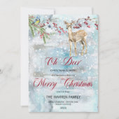 Oh Deer Woodland Animals Winter Merry Kerstry Feestdagenkaart (Voorkant)