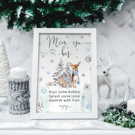 Oh Deer Woodland Animals Winter Mom-osa Bar Poster