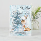 Oh Deer Woodland Animals Winter Vrede en Liefde (Staand voorkant)