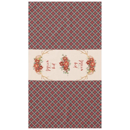 Oh Deer Woodland Antlers op Plaid Tafelkleed (Voorkant)