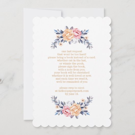 Oh Deer Woodland Baby Girl Douche Uitnodigingen (Achterkant)