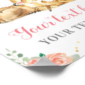 Oh Deer Woodland Baby Meisje Shower Aangepaste Per Poster (Hoek)