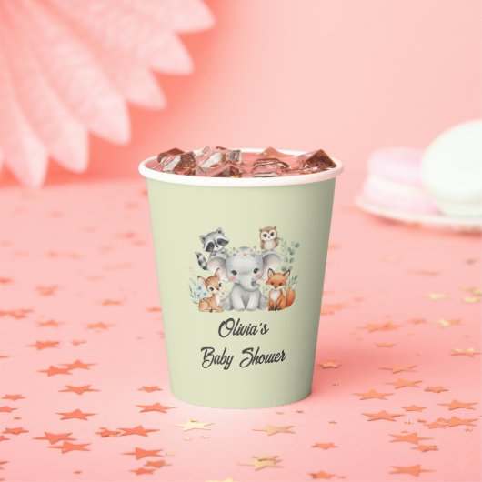 Oh Deer Woodland Baby shower Cups Papieren Bekers (Insitu)