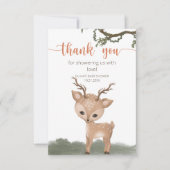 Oh Deer Woodland baby shower dank u Kaart (Voorkant)
