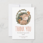 Oh Deer Woodland baby shower dank u Kaart (Voorkant)