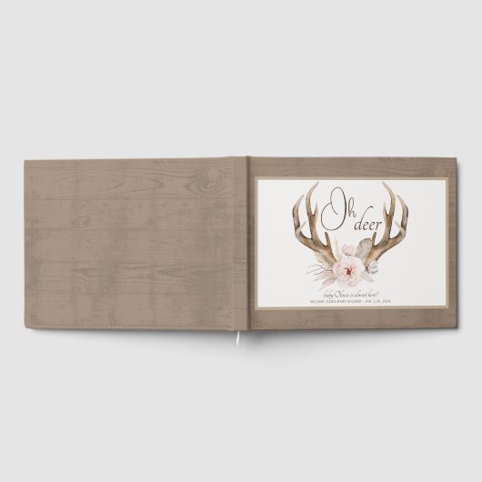 Oh Deer Woodland Baby shower Gastboek – Boho Wat Gastenboek (Volledig)