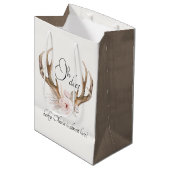 Oh Deer Woodland Baby shower Gift Bag – Boho Water Medium Cadeauzakje (Voorkant Gekanteld)