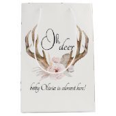 Oh Deer Woodland Baby shower Gift Bag – Boho Water Medium Cadeauzakje (Voorkant)