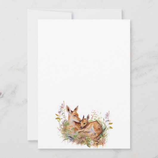 Oh Deer Woodland Baby shower Kaart (Achterkant)