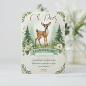Oh, Deer! Woodland Baby shower Party Bedankkaart (Staand voorkant)