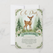 Oh, Deer! Woodland Baby shower Party Bedankkaart (Voorkant)