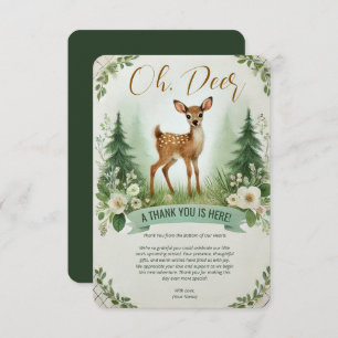 Oh, Deer! Woodland Baby shower Party Bedankkaart