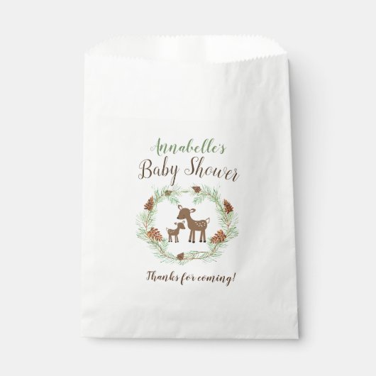 Oh Deer Woodland Baby shower Party Favor Bags Bedankzakje (Voorkant)