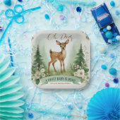 Oh, Deer! Woodland Baby shower Party Papieren Bordje (Feest)