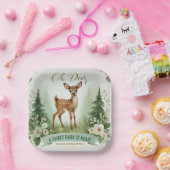 Oh, Deer! Woodland Baby shower Party Papieren Bordje (Feest)