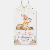 Oh Deer Woodland Baby shower Sprinkle Guest Favor Cadeaulabel (Achterkant)