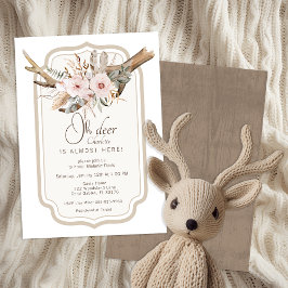 Oh Deer Woodland Baby shower Uitnodiging - Boho Fl