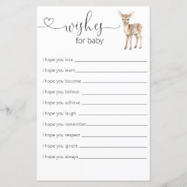 Oh Deer Woodland Baby shower Wishes voor Baby